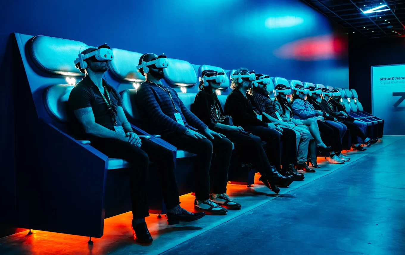 Guests exploring the virtual starship in Interstellar Arc